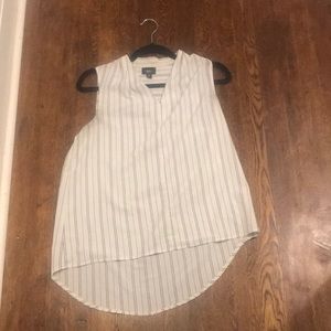 Mossimo pin striped sleeveless high low blouse